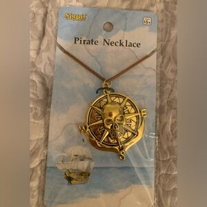 Gold Pirate Necklace with Skull Pendant